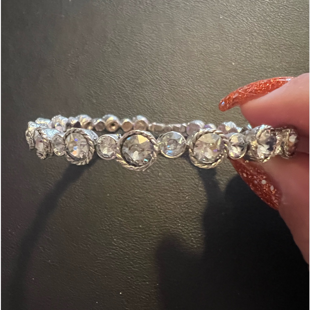 Serendipity Bracelet Clear/Gun Metal With Clear Stones Seasonal Whispers.